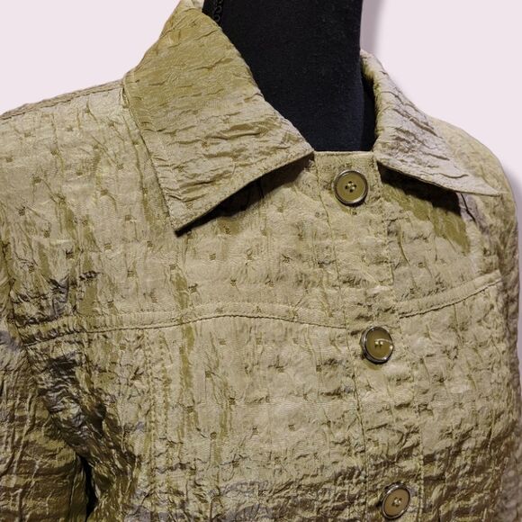 Erin London Lime Green Full Button Blazer | Size Petite Medium - Picture 3 of 9